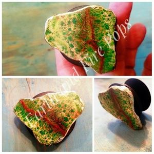 Gold Freeform Electroplated  Green Sea Sediment